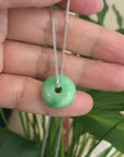 Baikalla™ "Good Luck Button" Necklace Real Rich Green Jade Lucky KouKou Pendant Necklace