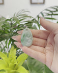 Natural Green Jadeite Jade Ru Yi Necklace With Sterling Silver Bail