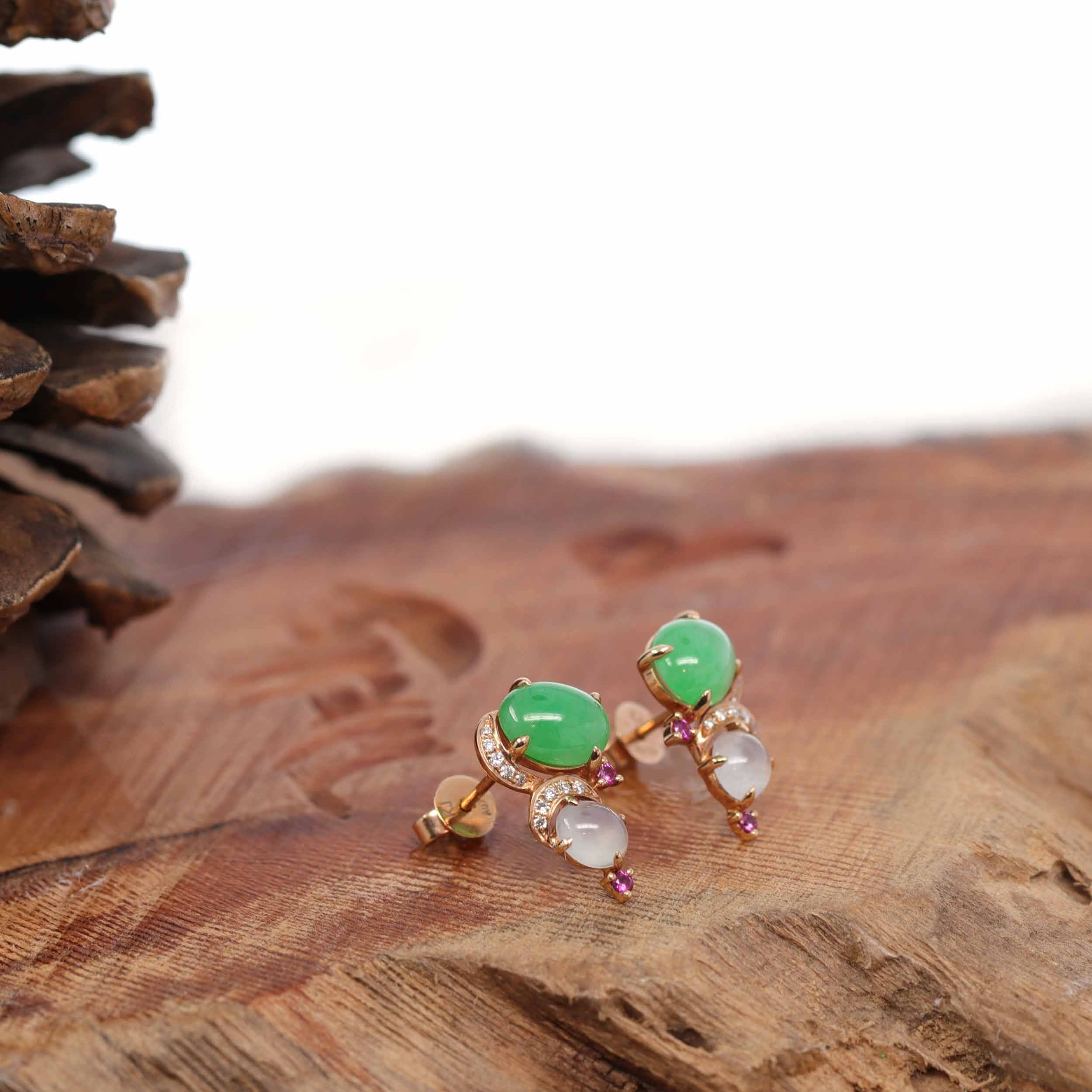 Type A Burmese Jade Drops Earrings // deals Oriental Theme // 14K Gold-filled // Feminine & Stunning