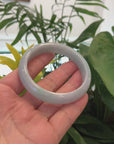 Classic Genuine Light Lavender Green Jadeite Jade Bangle (59.67 mm) 