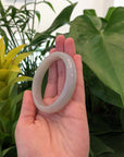 "Classic Bangle" Yellow Lavender Green Jadeite Jade Bangle (57.13 mm) 