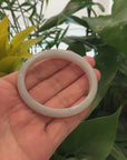 Baikalla Genuine Burmese Green Jadeite Jade Oval Bangle (58.40 mm) 