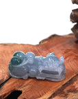 Baikalla Jewelry genuine jadeite carving W/O Jadeite Bead Necklace Baikalla™ Pi Xiu Genuine Burmese Blue Green Icy Jadeite Jade PiXiu Pendant Necklace (FengShui Lucky)