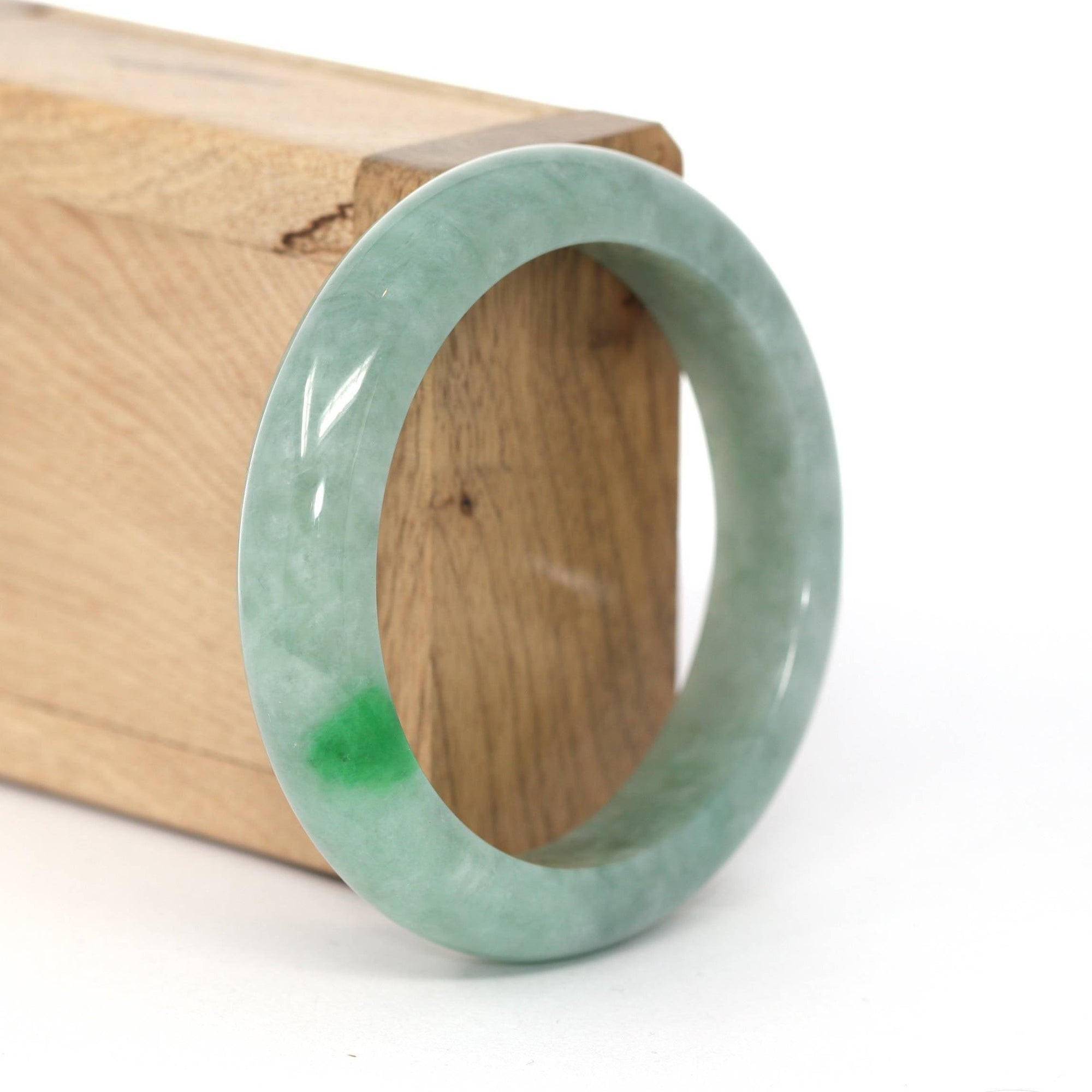 Baikalla Jewelry Jadeite Jade Bangle Bracelet Baikalla "Classic Bangle" Deep Green Natural Burmese Jadeite Jade Bangle ( 55.06mm )#435