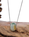 Baikalla Jewelry Jade Pendant Necklace Baikalla "Good Luck Button" Necklace Yellow & Blue-Green Jadeite Jade Lucky Ping An Kou Necklace