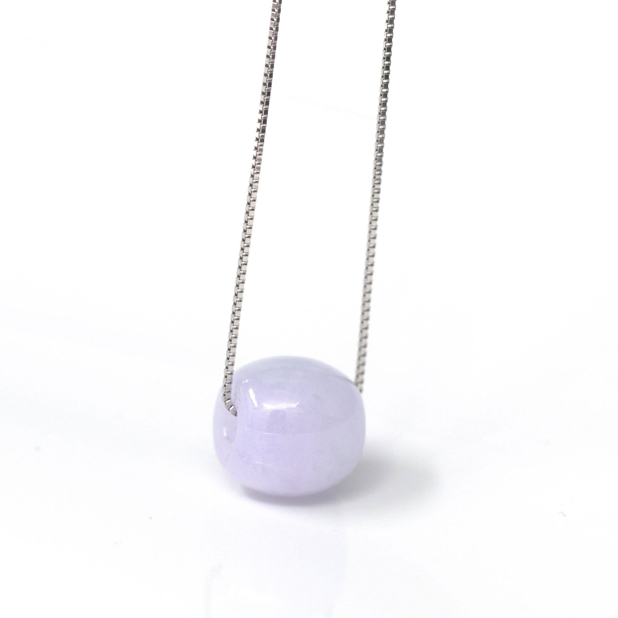 Baikalla Jewelry Jade Pendant Necklace Baikalla™ "Good Luck Button" Necklace Real Lavender Jade Lucky TongTong Pendant Necklace