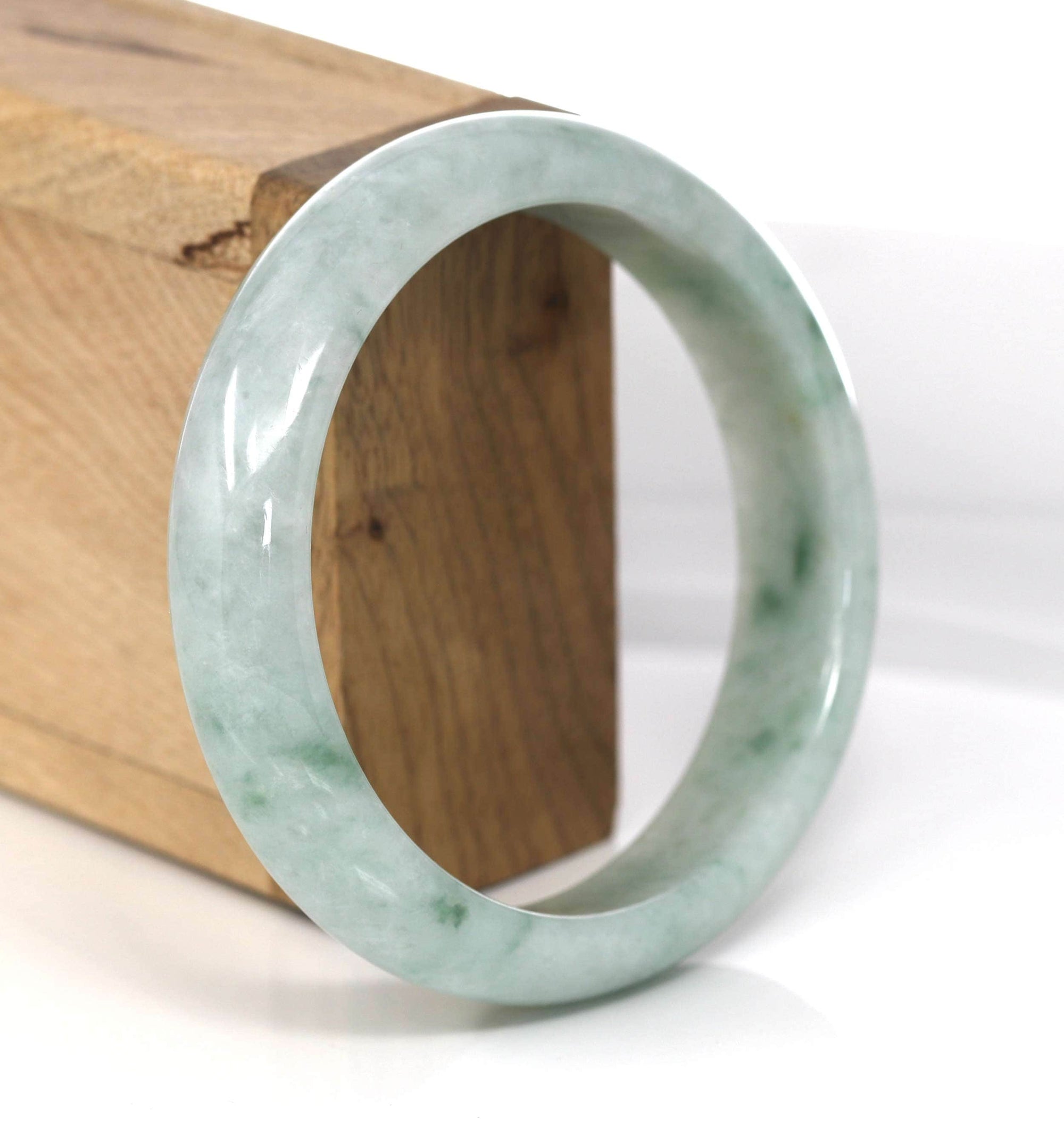 Baikalla Jewelry Jade Bangle Genuine Burmese Green Jadeite Jade Bangle Bracelet ( 58.0 mm) #399