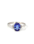 Baikalla Jewelry 18k Gold Tanzanite Ring 18k White Gold Natural Tanzanite Diamond Anniversary Ring