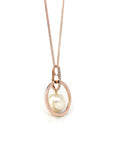 Baikalla Jewelry Gemstone Pendant Necklace 18k White Gold  White Pearl Necklace With CZ