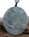 Baikalla Jewelry Jade Carving Necklace Baikalla™ "Soring Dragon" Natural Jadeite Jade Blue Green Pendant Necklace For Men, Collectibles.