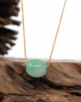 Baikalla Jewelry Jade Pendant Necklace Baikalla™ "Good Luck Button" Necklace Rich Apple Green Jade Lucky TongTong Pendant Necklace