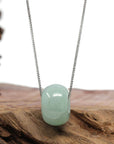 Baikalla Jewelry Jade Pendant Necklace Baikalla "Good Luck Button" Necklace Light Green Jadeite Jade Lucky Tong Tong Necklace