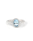 Baikalla Jewelry Gold Aquamarine Ring 5 14k White Gold Natural Oval Aquamarine Diamond Anniversary Ring