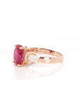 Baikalla Jewelry Gold Sapphire Ring 18k Rose Gold Lab-Created Ruby Ring With CZ