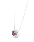 Baikalla Jewelry Gemstone Pendant Necklace 14k White Gold Genuine AAA Royal Garnet Pendant Necklace