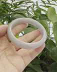 Baikalla Classic Real Lavender Jadeite Jade Bangle Bracelet (63.43mm) 