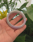 Genuine Burmese Lavender Green Jadeite Jade Bangle Bracelet (58.1mm) 