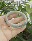 Baikalla Blue Green Classic Real Jadeite Jade Bangle Bracelet (63.11mm) 