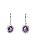 Baikalla Jewelry Silver Gemstones Earrings Baikalla™ Classic Sterling Silver Natural Amethyst Topaz Citrine Garnet Earrings With CZ