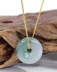 Baikalla Jewelry Jade Pendant Necklace Baikalla "Good Luck Button" Necklace Green Jadeite Jade Pendant For Men