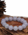 Baikalla Jewelry jade beads bracelet Jadeite Jade 13mm Round Purple Lavender Beads Bracelet ( 13 mm ) For Men