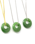 Baikalla Jewelry Jade Pendant Necklace Genuine HeTian Nephrite Green Jade Lucky KouKou Circle Pendant Necklace