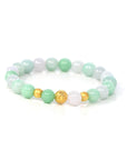 Baikalla Jewelry jade beads bracelet 24K Pure Yellow Gold Money Beads With Genuine Green Jade Round Beads Bracelet ( 9 mm )