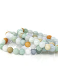 Baikalla Jewelry jade beads bracelet 6.5 inches Genuine Jadeite Jade Round Multiple Colors Beads Bracelet ( 8 mm )