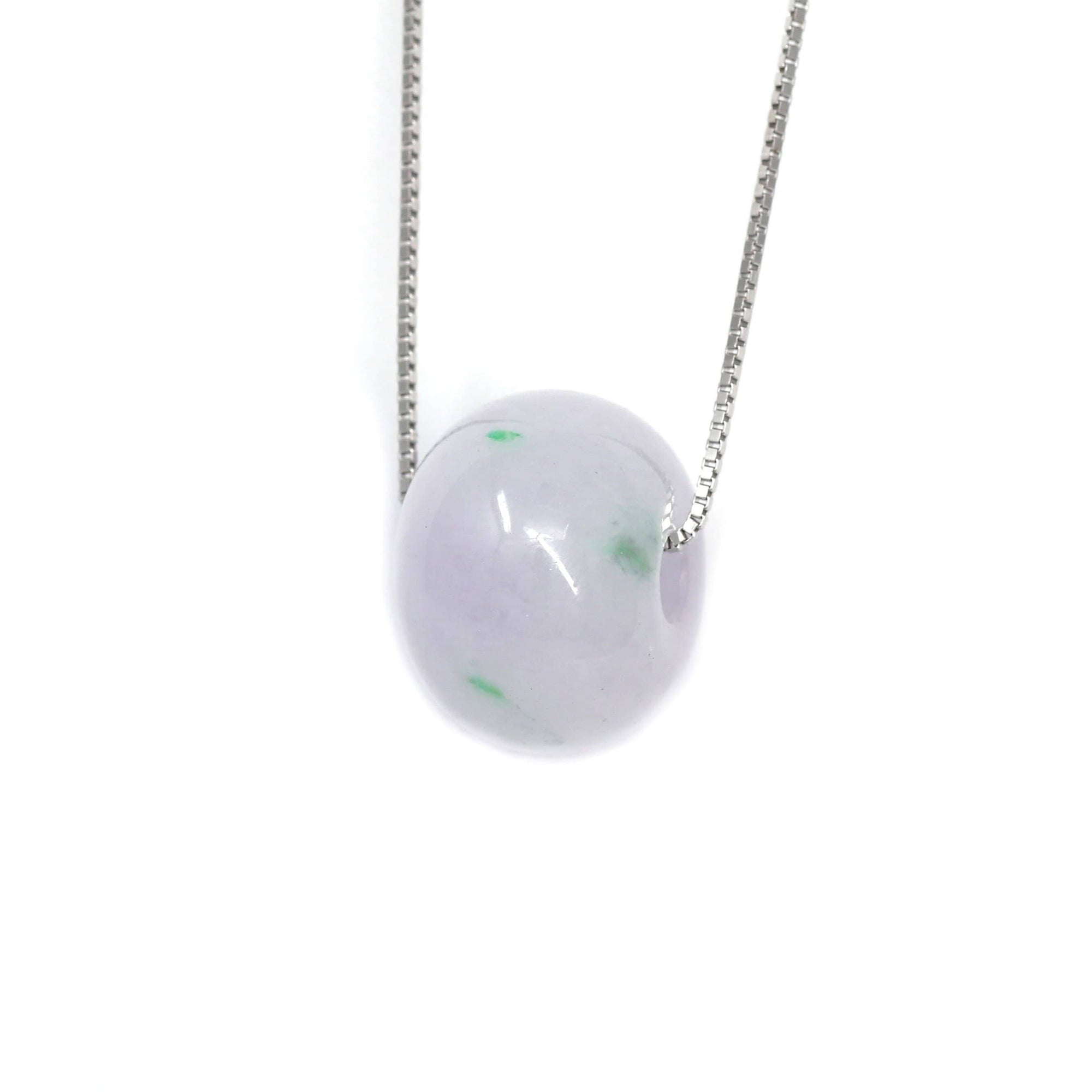 Baikalla Jewelry Jade Pendant Necklace Baikalla™ "Good Luck Button" Necklace Real Lavender Jade Lucky KouKou Pendant Necklace