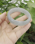 Genuine Burmese Ice Jadeite Jade Bangle Bracelet ( 60.53 mm )