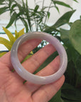 Classic Lavender Green Genuine Burmese Jadeite Jade Bangle Bracelet (61.48 mm) 