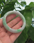 Baikalla™ "Classic Bangle" Genuine Jadeite Jade Lavender Green Bangle Bracelet (56.29mm)