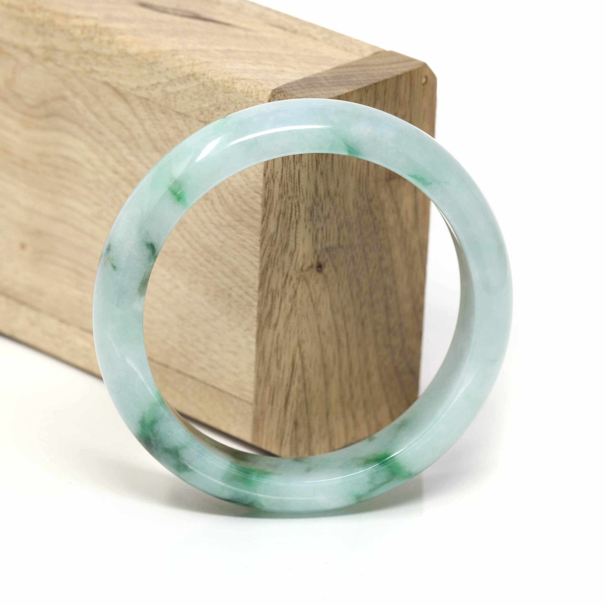 Baikalla Jewelry Jadeite Jade Bangle Bracelet Genuine Burmese Jadeite Jade Bangle Bracelet (56.2 mm) #33