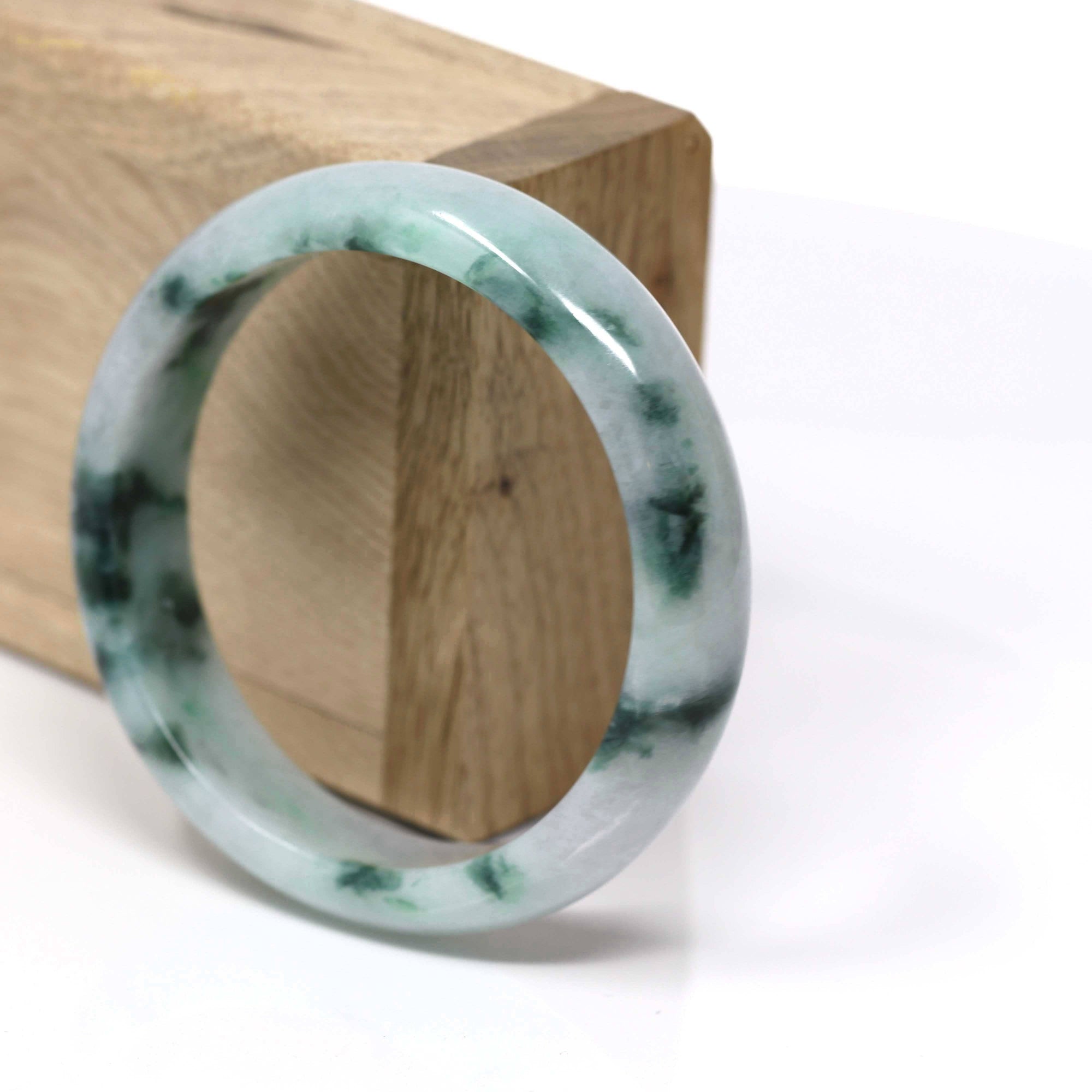 Baikalla Jewelry Jadeite Jade Bangle Bracelet Real Jade Jadeite Bangle Bracelet ( 57.77 mm )#445