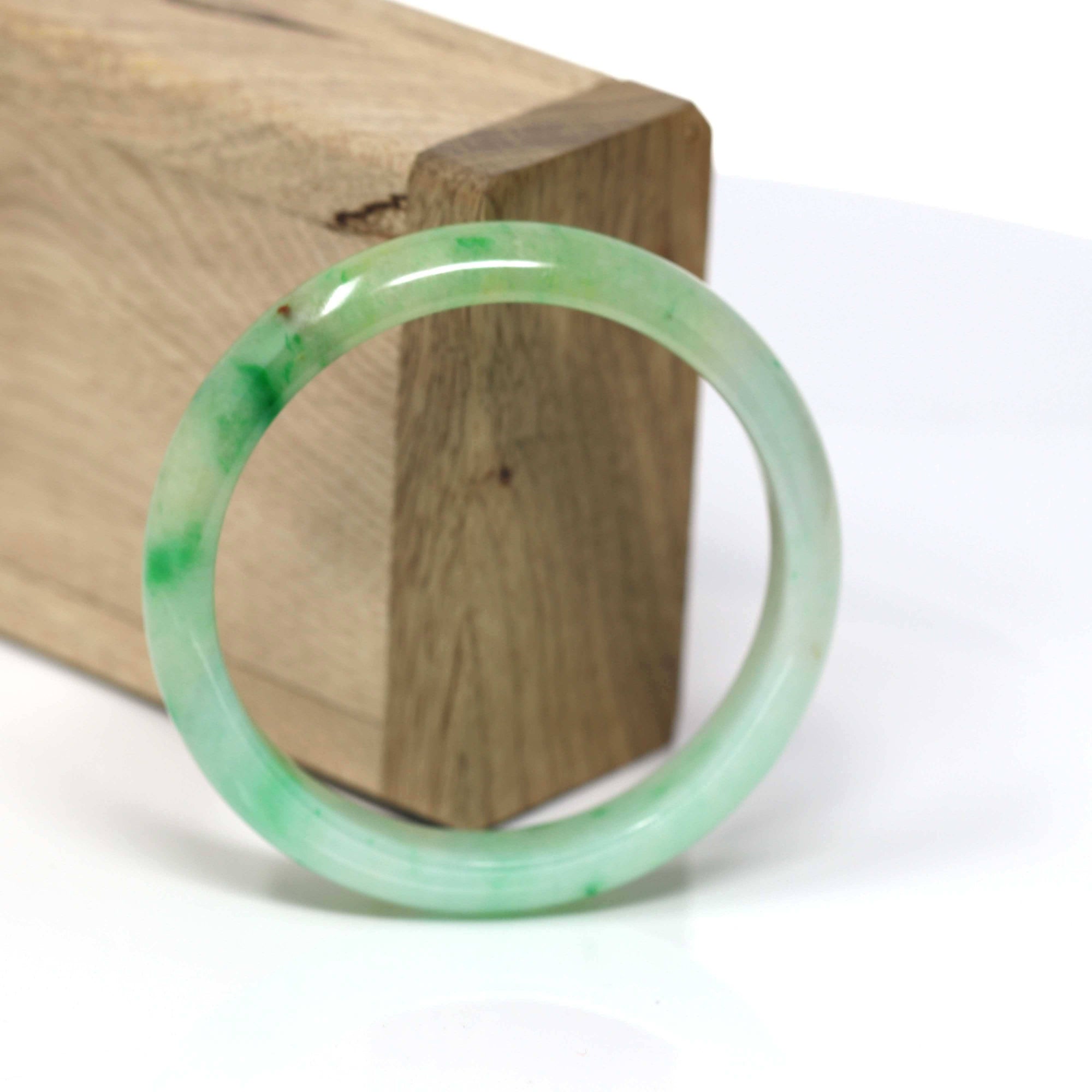 Baikalla Jewelry Jadeite Jade Bangle Bracelet Natural Jadeite Jade Bangle Bracelet ( 53 mm) #442