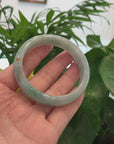 Baikalla "Classic Princess Half Round" Blue- Green Jadeite Jade Bangle ( 59.38 mm ) 