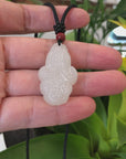 Baikalla Genuine Mutton Fat White Nephrite Jade  BaiCai (Lucky Cabbage) Pendant Necklace