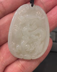 Baikalla™ Genuine HeTian White Nephrite Jade Dragon Pendant Necklace