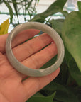 "Classic Bangle" Ice Blue-Green Jadeite Jade Bangle (58.02 mm) 