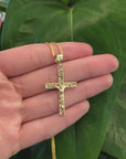 14k Yellow Gold Cross Charm Necklace