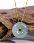 Baikalla Jewelry Jade Pendant Necklace Baikalla "Good Luck Button" Necklace Green Jadeite Jade Pendant For Men