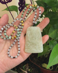 Natural White Nephrite Jade Double Dragon Pendant Necklace ( Carved Art )