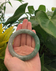 Forest Green Classic Real Jadeite Jade Bangle Bracelet (54 mm) 