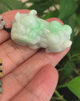 Baikalla™ Pi Xiu Genuine Burmese Lavender Green Jadeite Jade PiXiu Pendant Necklace (FengShui Lucky)