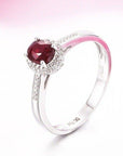 Baikalla Jewelry Gold Ruby Ring 6 18k White Gold & Natural A 3/4 Ruby Ring with Diamonds