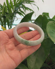 Baikalla "Princess Half Round" Blue- Green Jadeite Jade Bangle Bracelet (57.35 mm) 