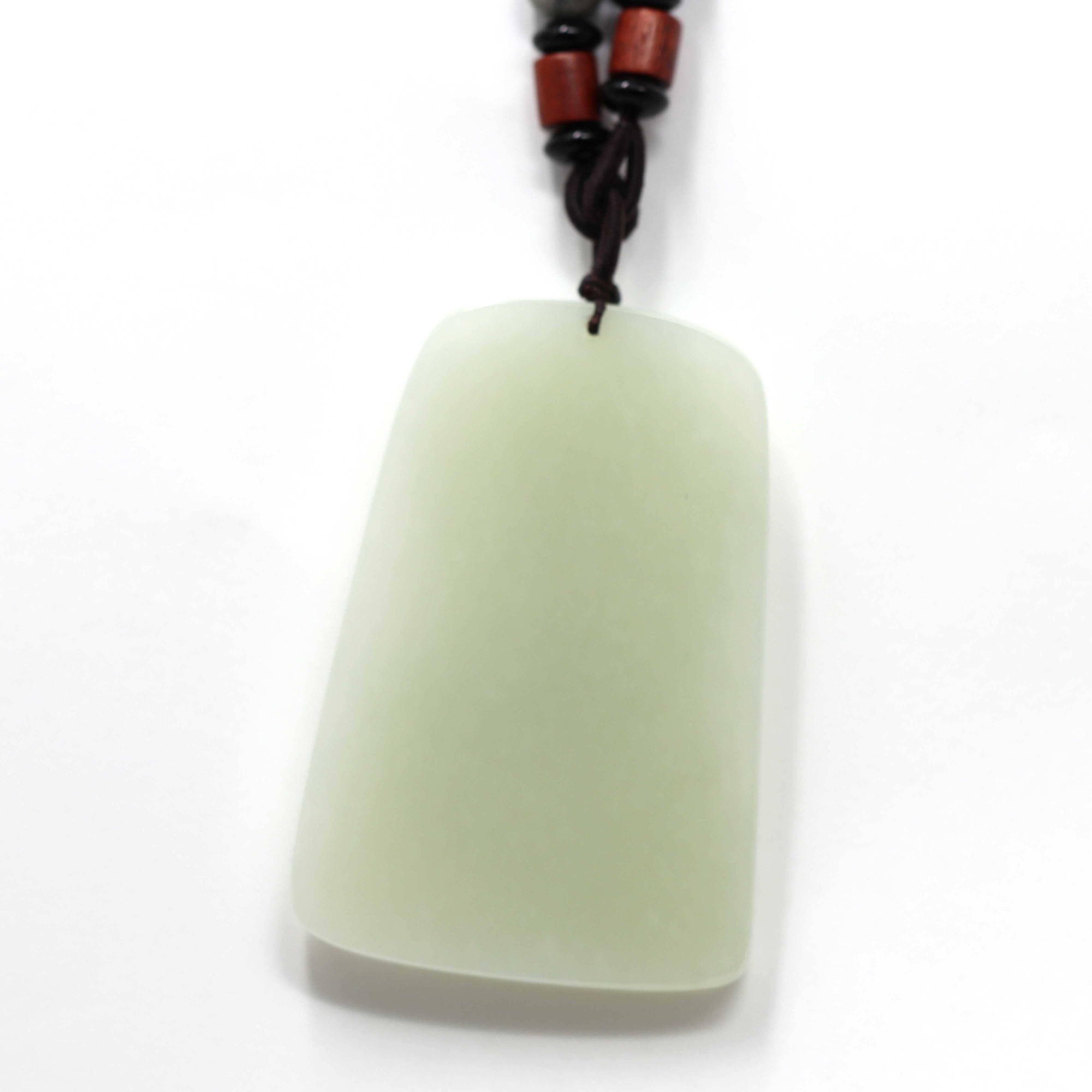 Baikalla Jewelry Nephrite Jade Necklace Natural White Nephrite Jade Double Dragon Pendant Necklace ( Carved Art )