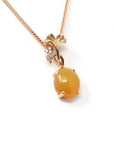 Baikalla Jewelry Gold Jadeite Necklace Baikalla™ "Apricot blossom " 18k Rose Gold Jadeite jade Diamond Pendant Necklace