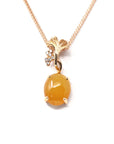 Baikalla Jewelry Gold Jadeite Necklace Baikalla™ "Apricot blossom " 18k Rose Gold Jadeite jade Diamond Pendant Necklace