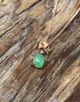 Baikalla Jewelry Gold Jadeite Necklace 18k Rose Gold Jadeite Jade Diamond Pendant Necklace